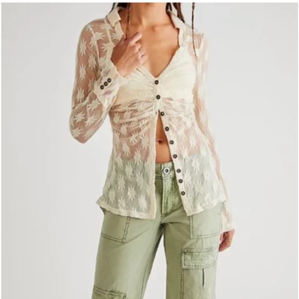 Free People Flower Field Shirt XS